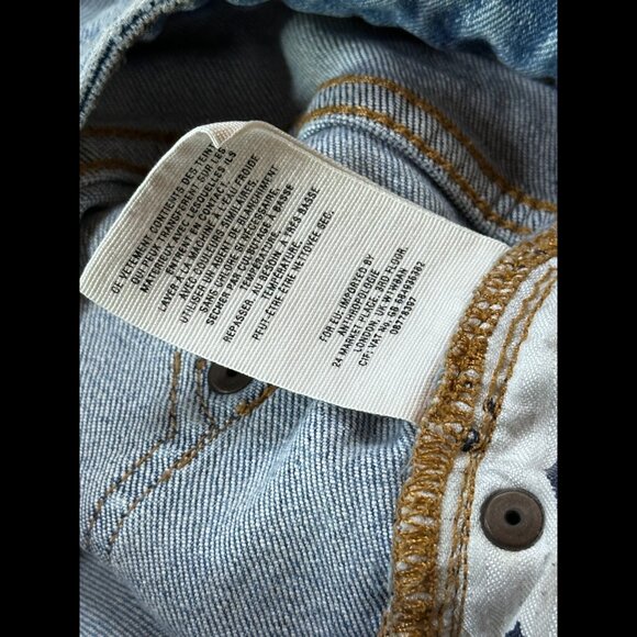 Pilcro Jeans 29 Womens Blue Relaxed Straight Frayed High Rise Distressed - Picture 9 of 10